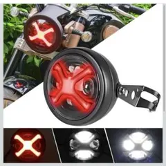 led バイク ヘッドライト 5.75インチ60W X-タイプ 丸型 汎用 赤 led バイク ヘッドライト 5.75インチ60W X-タイプ 丸型 汎用 赤 - メルカリ