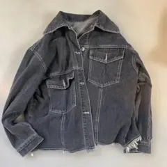 試着程度　titivate ティティベイト裾フリンジ 変形デニムGジャン