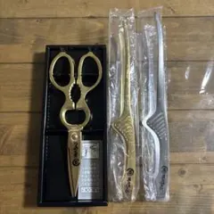 【新品未使用】焼肉キング　 ロゴ入りハサミ黄金、シルバーセット 値引きしましたのサムネイル