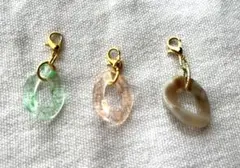 【ハンドメイド】マーブル＆クリア　チャーム 3点セット（カニカン付）