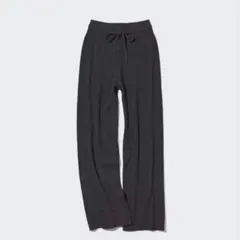 UNIQLO ダークグレー ウォッシャブルニットリブパンツ XL