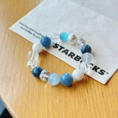天然石 アゼツライト＆カイヤナイト＆アクアマリン 12-13mm【氷海ノ城 