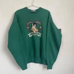 古着屋購入 緑のスウェット L