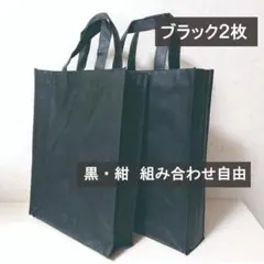 訳あり A4 不織布バッグ 黒2枚マチ付き 無地　ビジネス　エコバッグ　1025