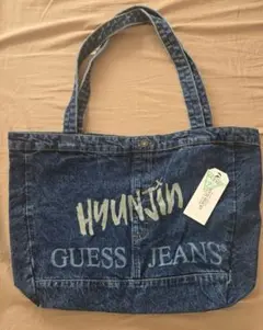 韓国限定 Stray Kids ヒョンジン GUESS デニムトートバッグ 刻印