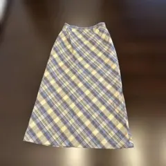 チェック柄ロングスカート ウエスト62-66cm
