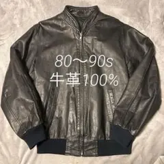 MA-1タイプ　レザージャケット　シングルレザージャケット　Lサイズ