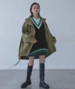 JEANASIS ジーナシス モンスターパーカー ミリタリー ジャケット カーキ