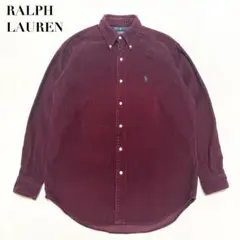 RALPH LAUREN 太畝コーデュロイシャツ えんじ BLAIRE 実寸L