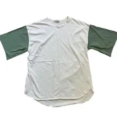 S/S T-SHIRT バイカラー 切りっぱなし ラウンドヘムのサムネイル