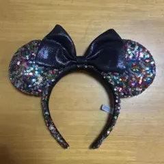 ミニー耳カチューシャ カラフルスパンコール