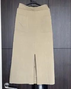イエナスローブ ベージュ タイトスカート フロントスリット ポケット付き