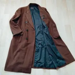 バーバリー　カシミヤ100%ダブルブレストロングコート　高級ライン　ヴィンテージ