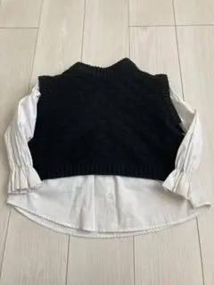 ユナイテッドアローズ黒ベストとブラウスのセット