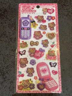 【正規品】ハローキティ 平成はっぴーフォン ステッカー　ピンク