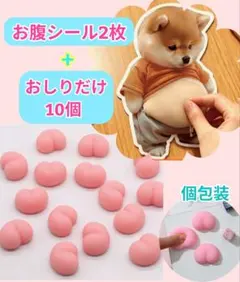 【新品】おなかぷにぷにシール　お腹　猫柴犬ネコ　スクイーズシール　お尻パーツ