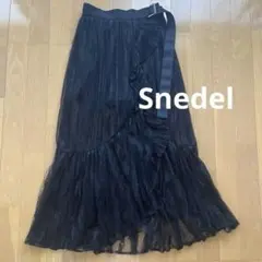 お値下げ❗️♡snidel♡ 美品　ブラック　レース　ロングスカート