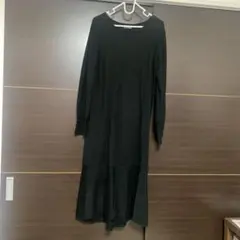 ブラック ロングニットワンピース Mサイズ　GU ジーユー　長袖