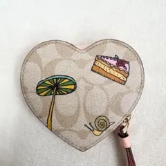 【新品】COACH コーチ ハート コインケース シグネチャーキャンパス