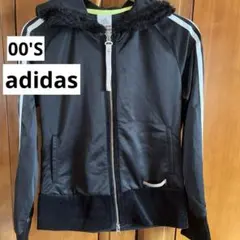 00'S☆adidas☆万国旗タグ 復刻☆ジャージ☆Wジップパーカー☆