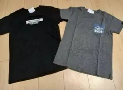 キッズ　Tシャツ　半袖　半袖シャツ　ブラック　140　2枚セット　ロゴ