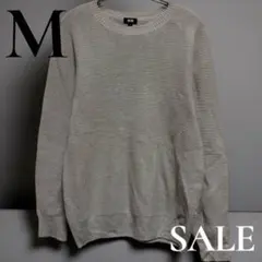 「即日発送」UNIQLO Mグレー リブ編み ニットセーター