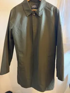 オリーブグリーン ステンカラーコート　ミリタリー　ミドル丈