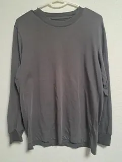 ユニクロ エアリズムコットンUVカットクルーネックT ダークグレー 長袖 M