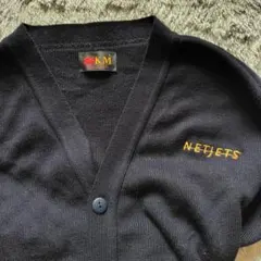 SFKM ネイビー Vネックカーディガン アメリカ製　Lサイズ