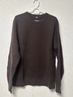 UNIQLO ミラノリブクルーネックセーター ダークブラウン Lのサムネイル