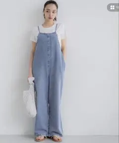 coca サマーデニムサロペット /接触冷感　 Mサイズ