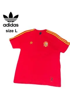 W杯優勝記念 スペイン代表 Vネック Tシャツ M adidas 万国旗タグ