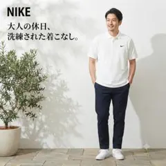 ナイキ NIKE ワンポイント ロゴ刺繍 半袖 ポロシャツ 白 XXLのサムネイル