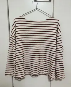UNIQLO 赤ボーダーロングTシャツ Mサイズ