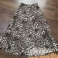 ヒョウ柄 フレアロングスカート Mサイズ