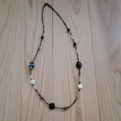 天然石、パール、スワロフスキーネックレス