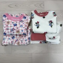 ベビーパジャマ上下セット2枚まとめ売り アンパンマン ミニーちゃん 80サイズ