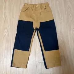 グリーンレーベル　長ズボン 100 ベージュ ネイビー バイカラー パンツ