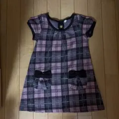 ピンク系チェック　ワンピース　110