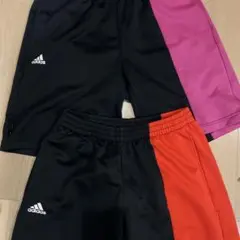 adidas ハーフパンツセット 黒/ピンク/オレンジ