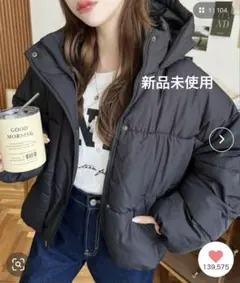 新品未使用　 moment+ エコダウンフード　ブルゾン ダウン