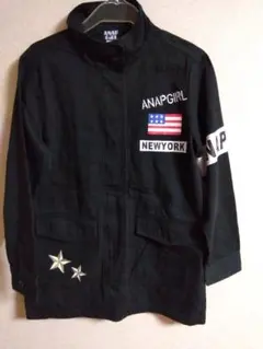 アナップガール　黒地ロゴ入りジャケット