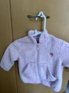 ピンク フリース ジップアップアウター