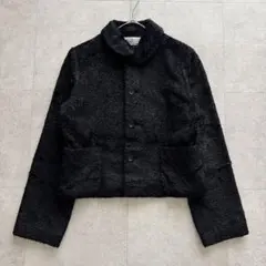 COMME des GARCONS　AD2000　ジャケット　丸襟　黒　ボアのサムネイル