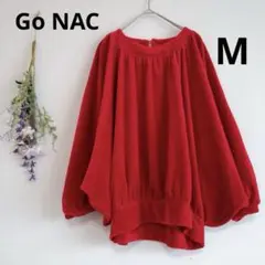 Go NAC 【M】 ドルマンスリーブ トップス 7分袖 ベロア 後ろボタン