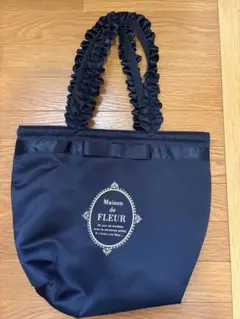 Maison de FLEUR フリルハンドル トートバッグ ネイビー