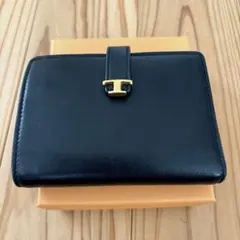 値下げ　美品　トッズ 折りたたみ財布 Tタイムレス　ブラック×ピンク バイカラーのサムネイル