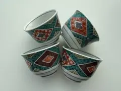 九谷焼♡湯呑み4客　青郊窯