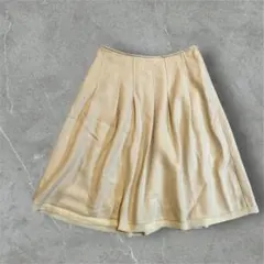 アイボリー　膝丈スカート　ウール100% 日本製　オフィスカジュアル　フォーマル