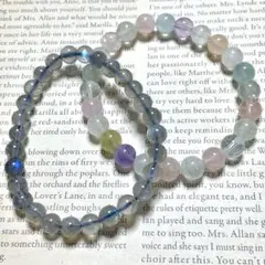 DE 5-C●①ラブラドライトとミックスクォーツ　ブレスレット●2本セット